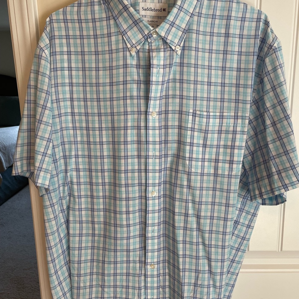 Mens Short Sleeve Button Down Shirt 2XL